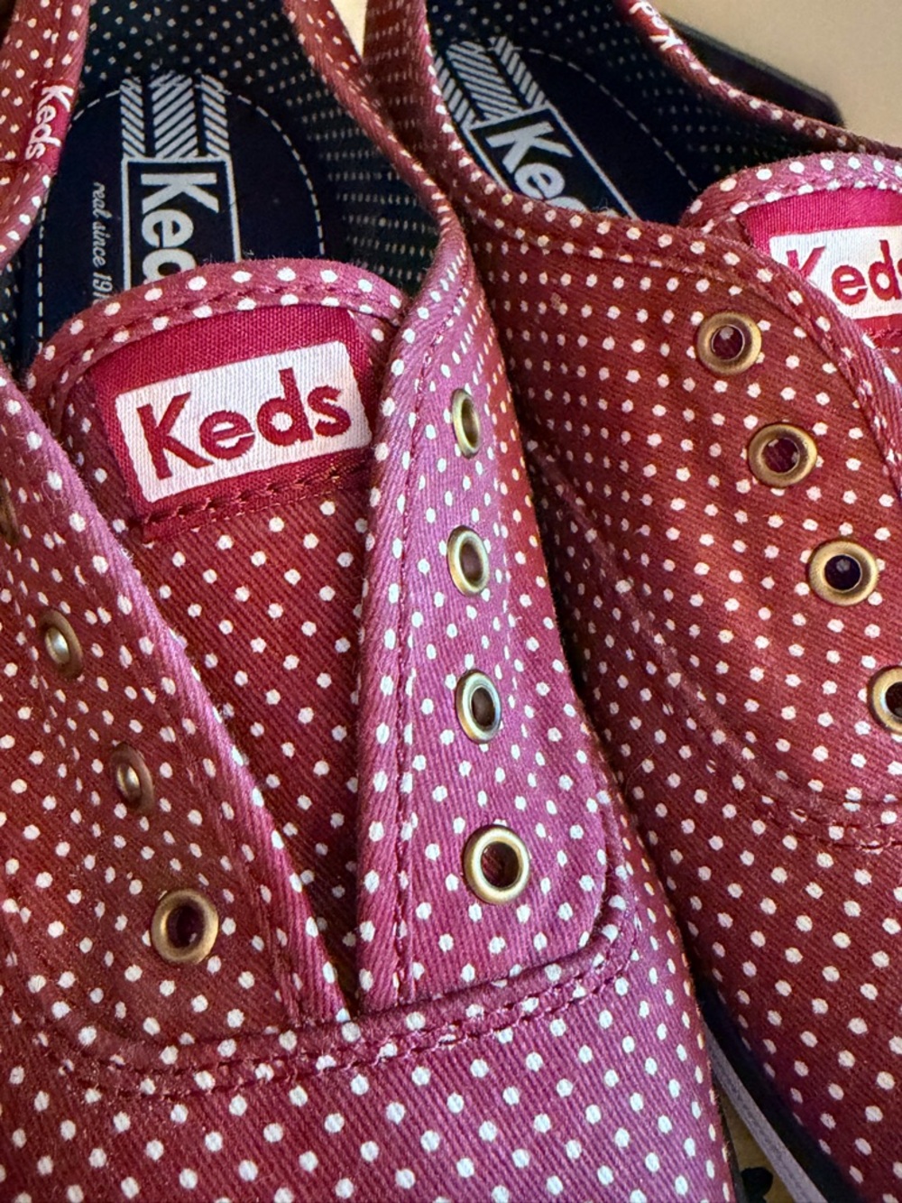 Keds Champion Red Polka Dot Slip-On Sneakers Women’s Size 9 Canvas - Picture 13 of 13